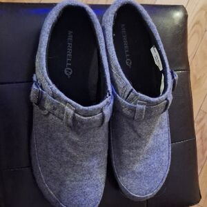 Merrell Charcoal Wool Slip-On Clogs